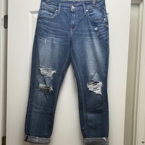 Distressed Blue Jeans